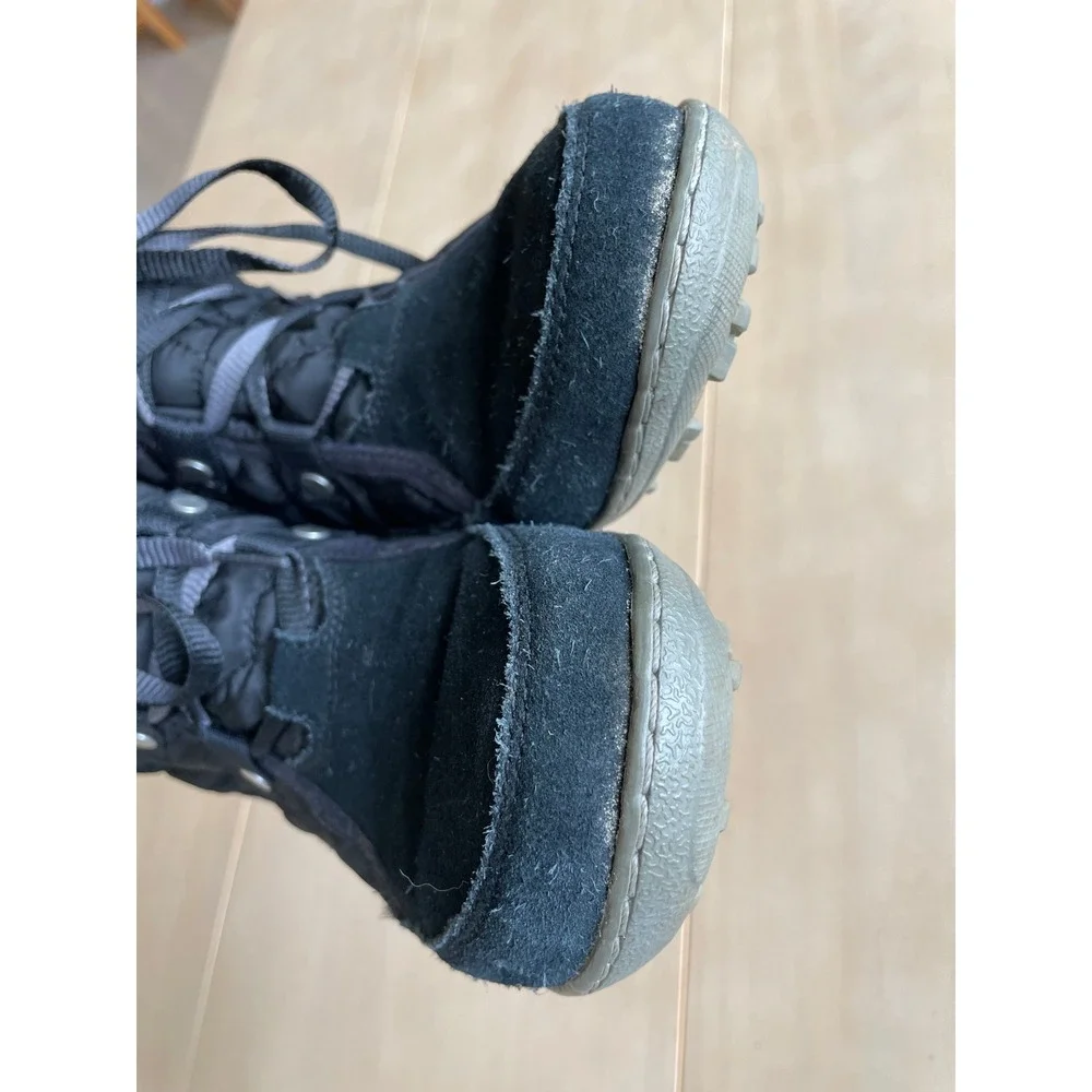 Columbia Women's Powder Summit Shorty Waterproof Black Suede Quilted‎ Snow Boots